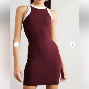 SKIMS Burgundy and White Mini Dress